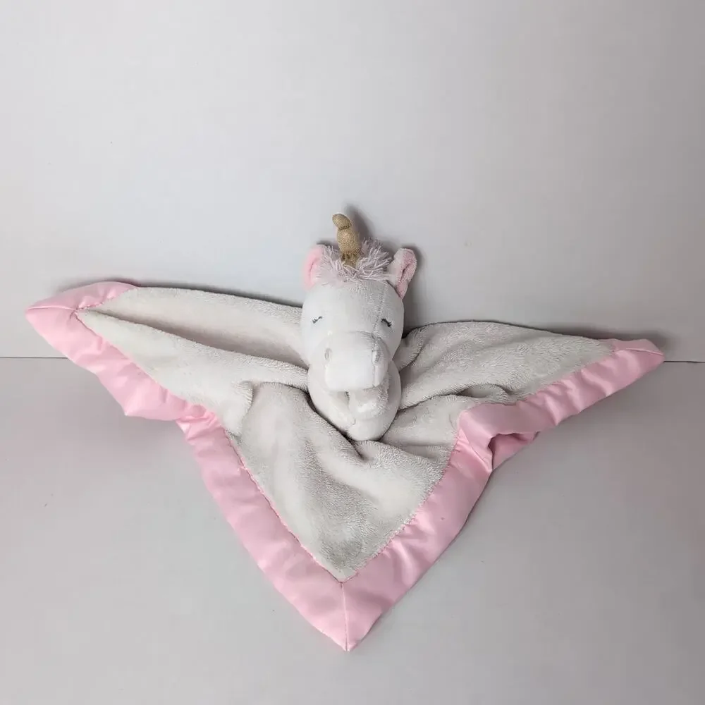 Carter's Unicorn Lovey Plush Security Blanket Stuffed‎ Animal Baby Pink White